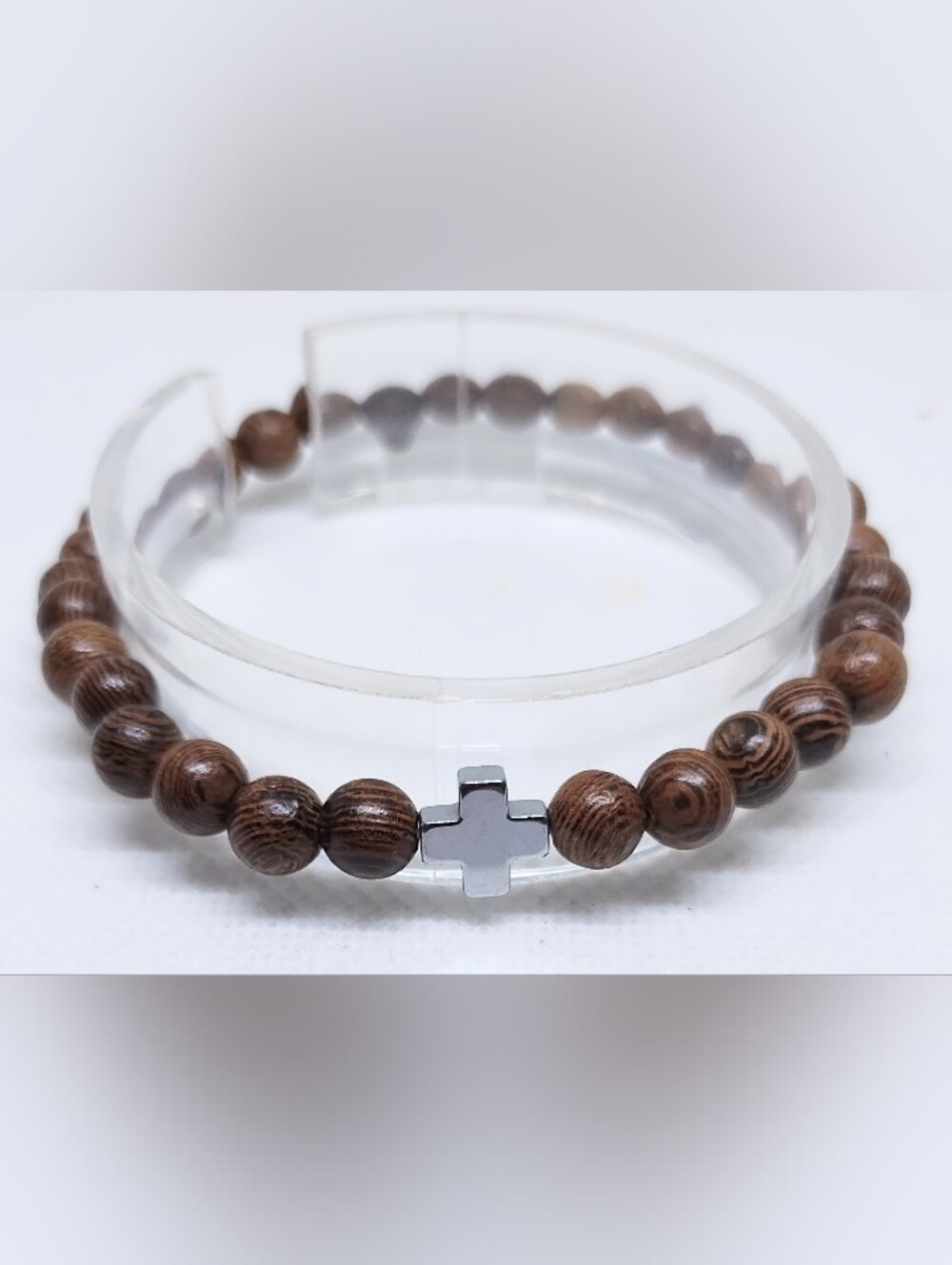 Men's Bracelet Beaded Cross Beads‎ Jewelry New G15